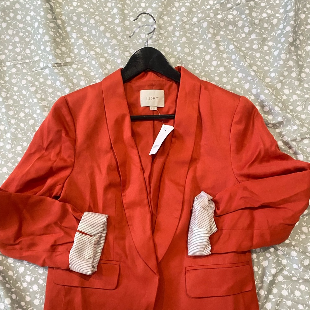 LOFT Women's Vibrant Red Blazer